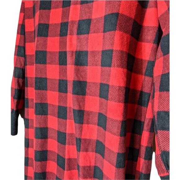 HOLIDAY TAILS Red Buffalo Plaid Zipper Hooded Onesie Pajamas Small Medium - Picture 5 of 6